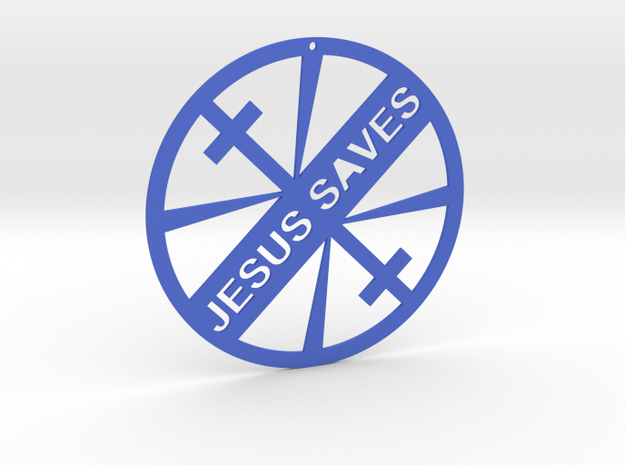 JESUS SAVES in Blue Processed Versatile Plastic