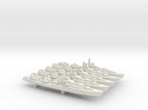 HMS Barfleur (Battle class) 1:1800 x5 in White Natural Versatile Plastic