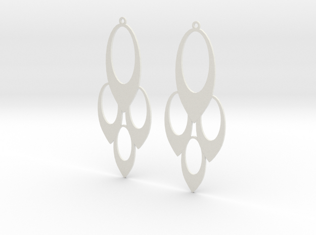 Earrings Oval in White Natural Versatile Plastic