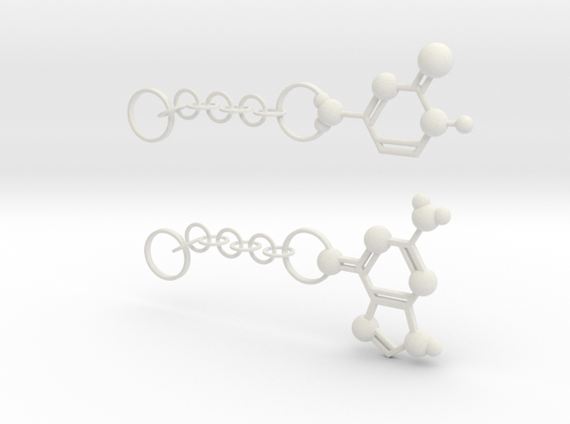 Guanine&cytosine Keyring in White Natural Versatile Plastic