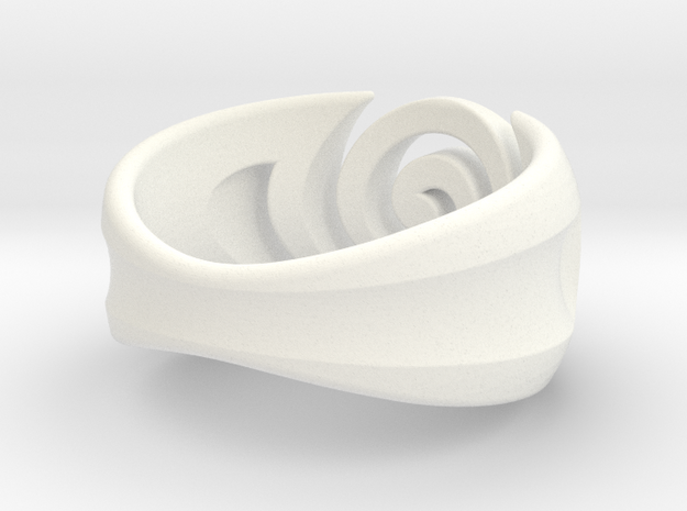 Spiral ring - Size 5 in White Processed Versatile Plastic