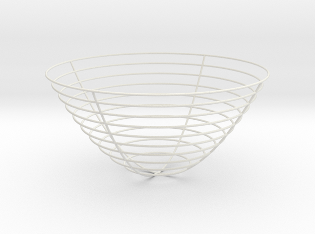 Paraboloid -- Level Curves (8 in) in White Natural Versatile Plastic