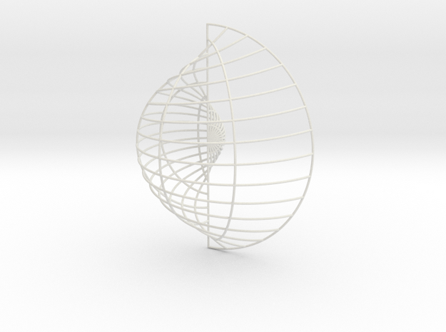Spherical Equation: rho=theta in White Natural Versatile Plastic
