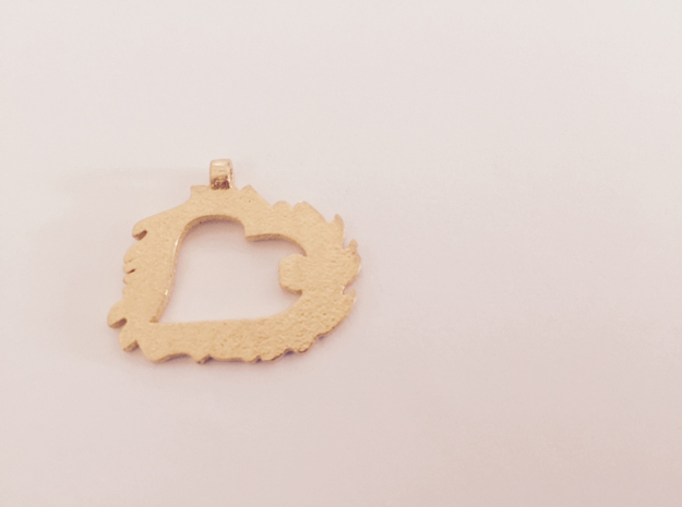 Love is Grand and Messy No. 2 Pendant in Polished Gold Steel