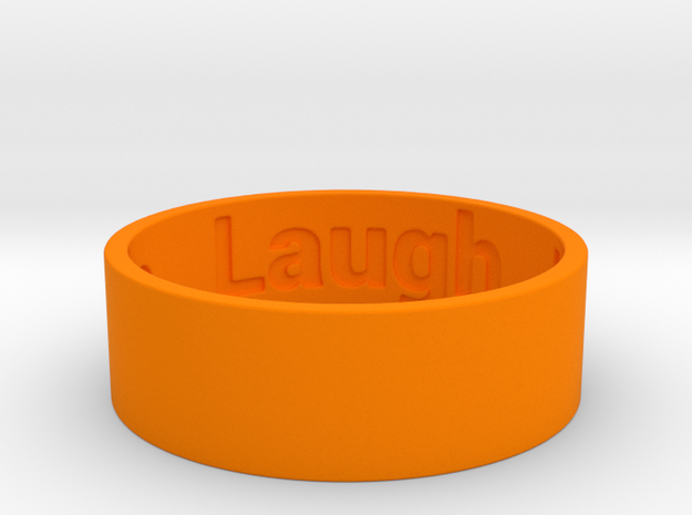 Live Laugh Love Ring Size 8.5 in Orange Processed Versatile Plastic