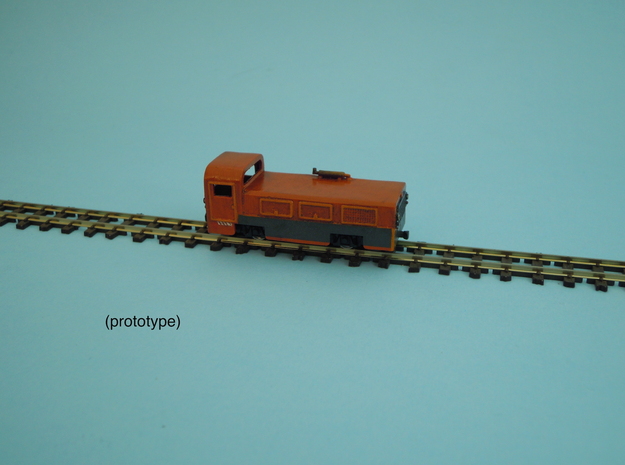 Low profile tunnelling and mining diesel locomotiv in Tan Fine Detail Plastic