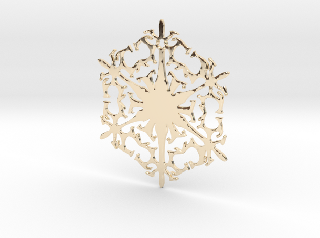 Snowflake Crystal in 14k Gold Plated Brass
