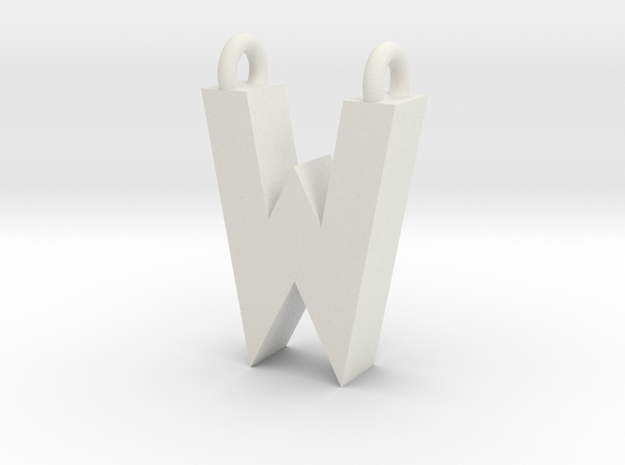 Alphabet (W) in White Natural Versatile Plastic