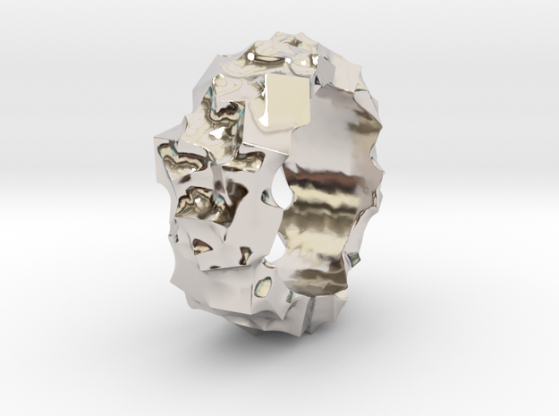 Ring of Cubes No.2 in Rhodium Plated Brass