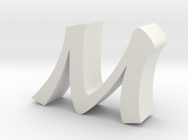 M Baoli Font in White Natural Versatile Plastic