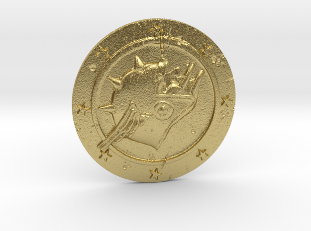 Coin Human in Natural Brass