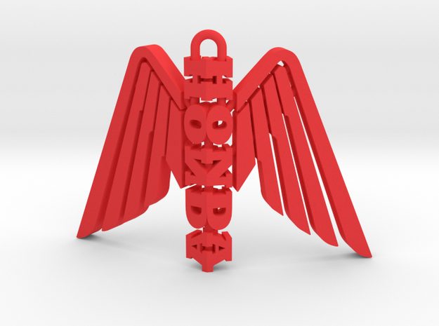 Honda Wing Statuette Pendant in Red Processed Versatile Plastic