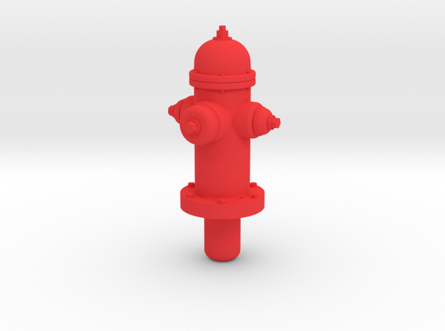 Fire Hydrant - 'G' Scale 22.5:1  in Red Processed Versatile Plastic