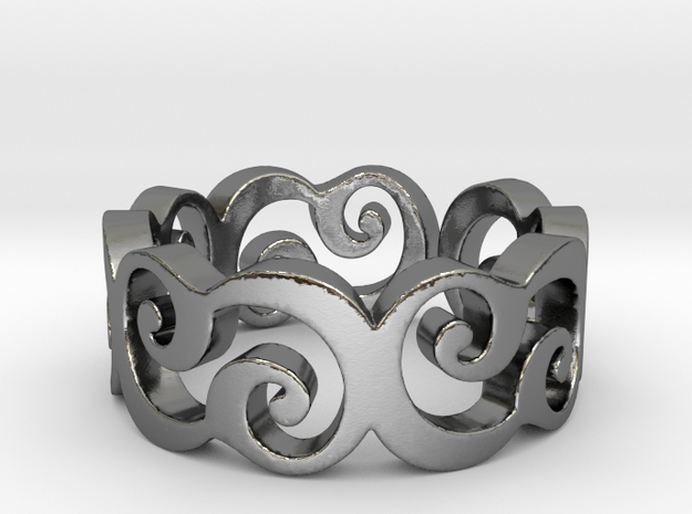 C Ring Thick by Cameleor Ring Size 7.75 in Polished Silver