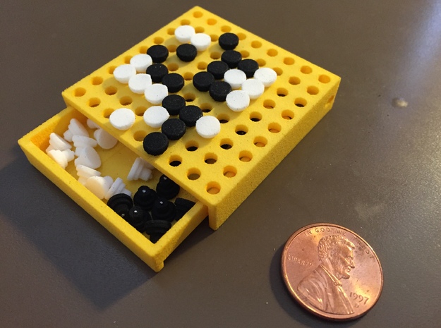 Mini Portable 9x9 Goban in Yellow Processed Versatile Plastic