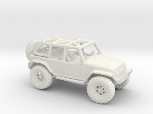 Jeep Rubicon JK 1/100 Scale in White Natural Versatile Plastic