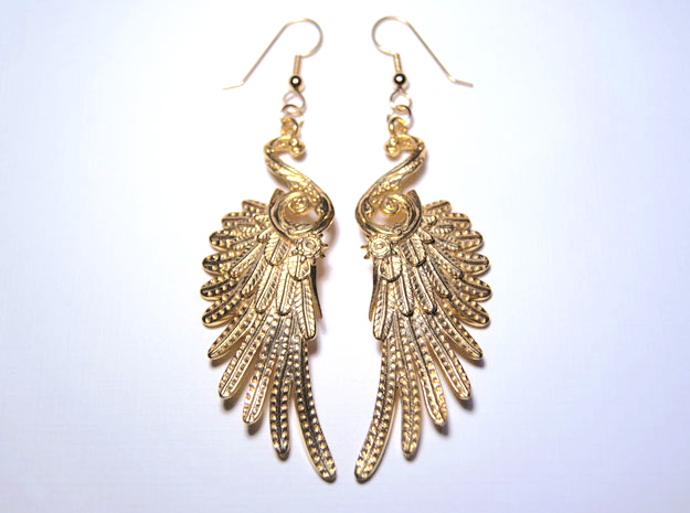 Imperial Wings of Sovereignty Earrings in Polished Bronze