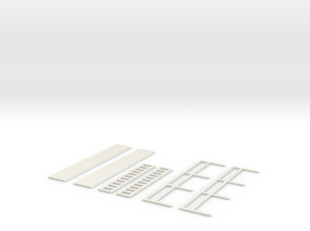 Assorted Ladders Walkways And Handrails 1/87 scale in White Natural Versatile Plastic