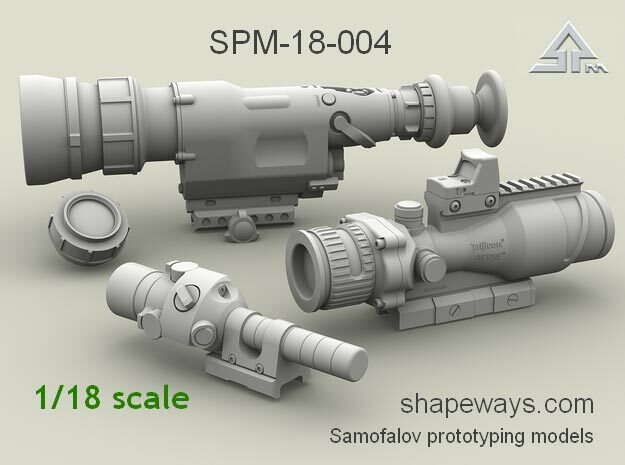 1/18 SPM-18-004 Heavy gun scopes in Clear Ultra Fine Detail Plastic