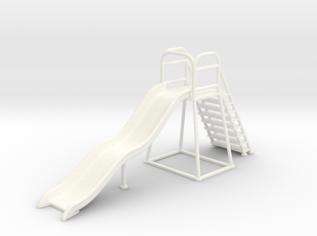 Children's Wave Slide, Dollhouse Miniature (1:48) in White Processed Versatile Plastic