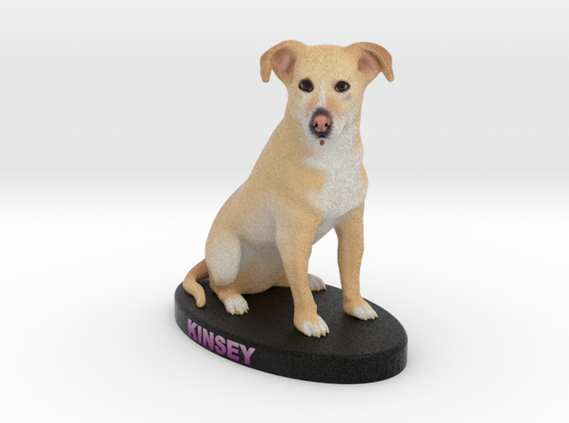 Custom Dog Figurine - Kinsey in Full Color Sandstone
