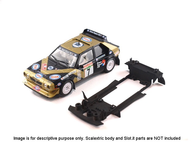 S05-ST2 Chassis for Scalextric Delta S4 no spoiler in White Natural Versatile Plastic