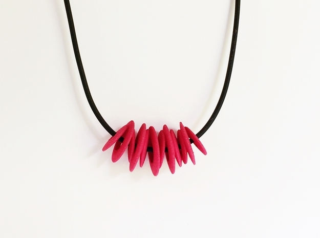 Colorful, futuristic Necklace - 60's space age jew in Pink Processed Versatile Plastic