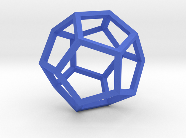 Dodecahedron(Leonardo-style model) in Blue Processed Versatile Plastic