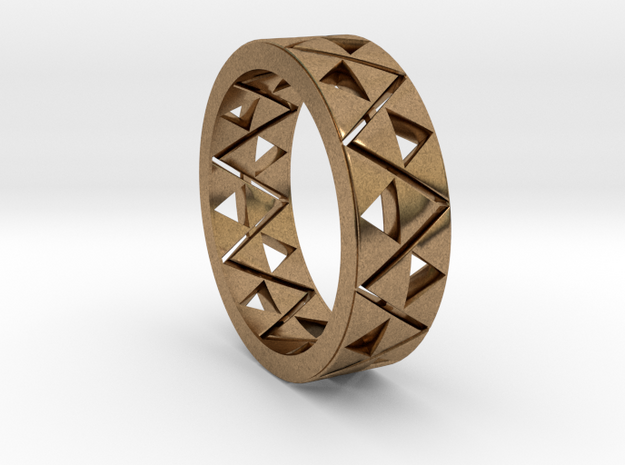 Triforce Ring Size 9 in Natural Brass
