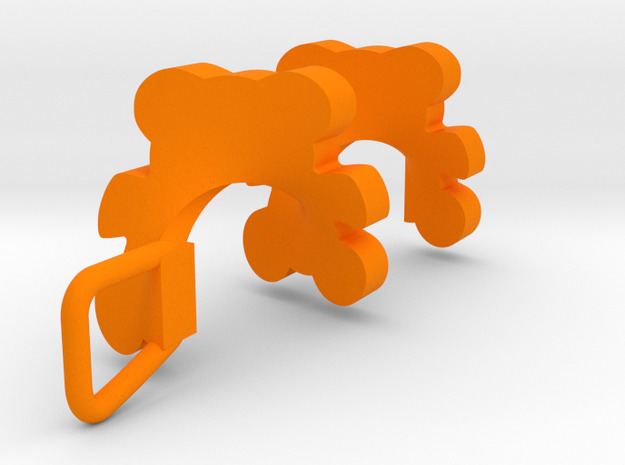Spiral Teddy Bear Pendant in Orange Processed Versatile Plastic