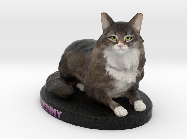 Custom Cat Figurine - Denny in Full Color Sandstone