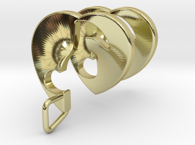 Quaver Note Heart Spiral Pendant in 18k Gold