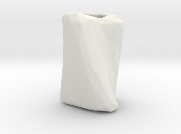 Crumpled Paper Vase  in White Natural Versatile Plastic