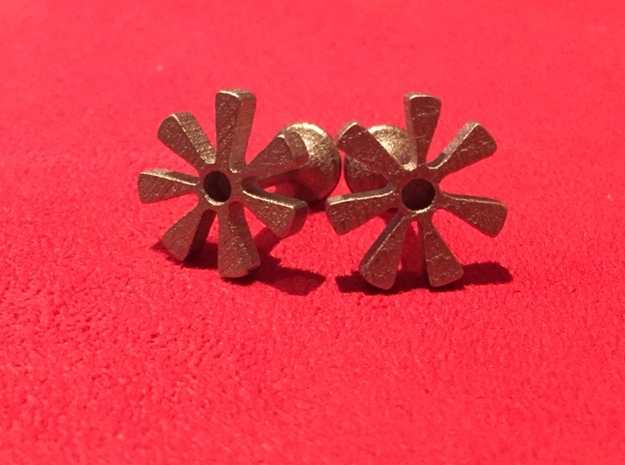 African 'spiders web' cufflinks in Polished Brass