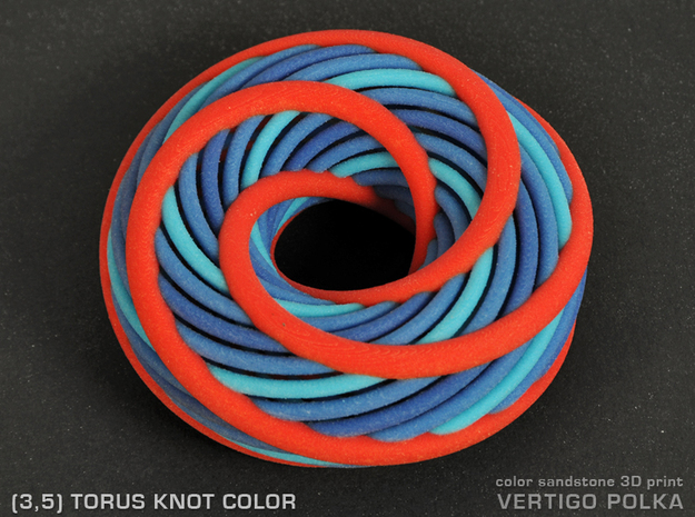 Torus Knot color - 3inch in Full Color Sandstone