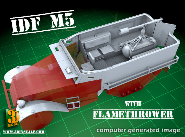 IDF M5 Halftrack with Flamethrower in Tan Fine Detail Plastic