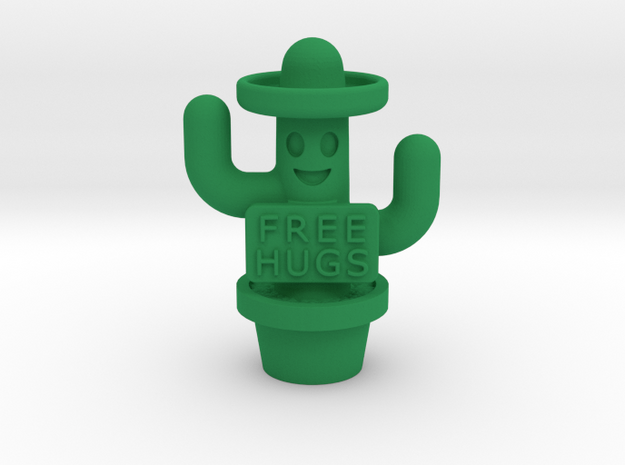 Free Hugs Cactus in Green Processed Versatile Plastic