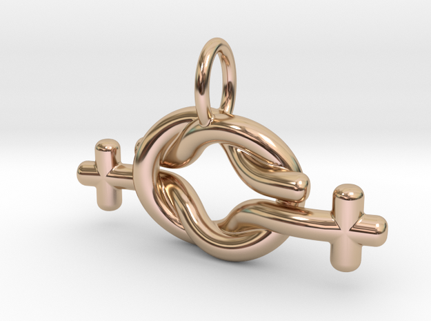LESBIAN LOVE in 14k Rose Gold Plated Brass