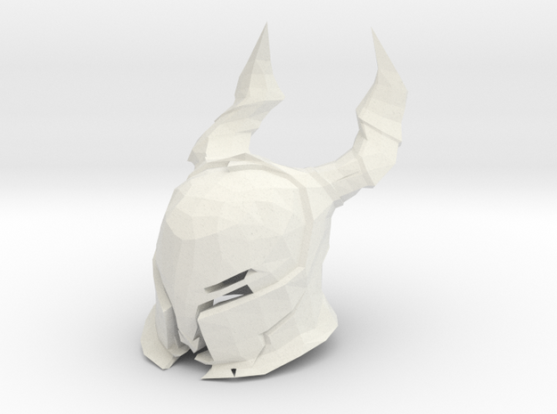 Horn Knight Helmet  Dark Souls for LEGO in White Natural Versatile Plastic