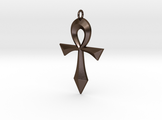 Swept Ankh in Polished Bronze Steel
