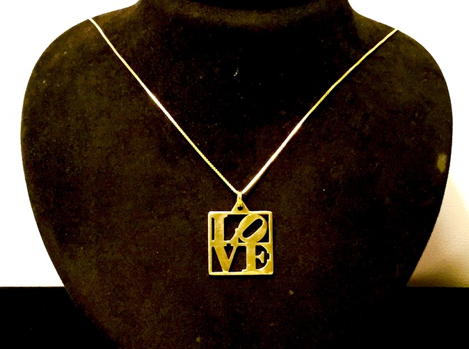 Polished Brass Pendant with Gold Plated Silver Chain