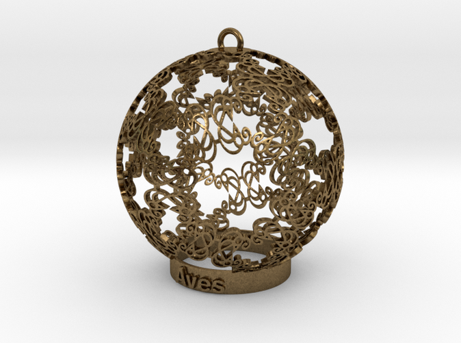 Aves ornament in bronze is sparkeling