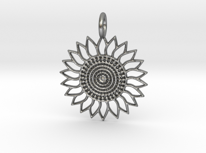 Sunflower Pendant in Silver is spectacular.