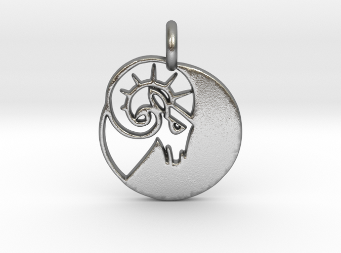 Astrology Zodiac Aries Sign in silver