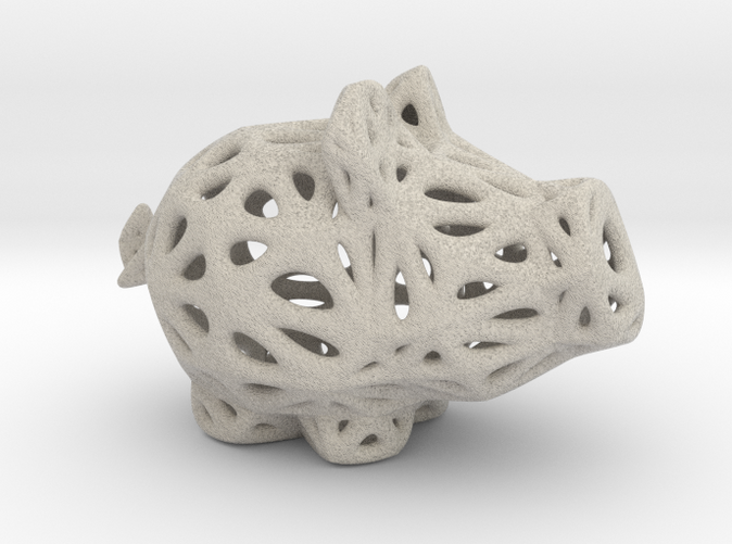 Sandstone Voronoi Lucky Pig by Xenyo