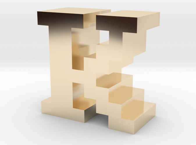 "K" inch size NES style pixel art font block