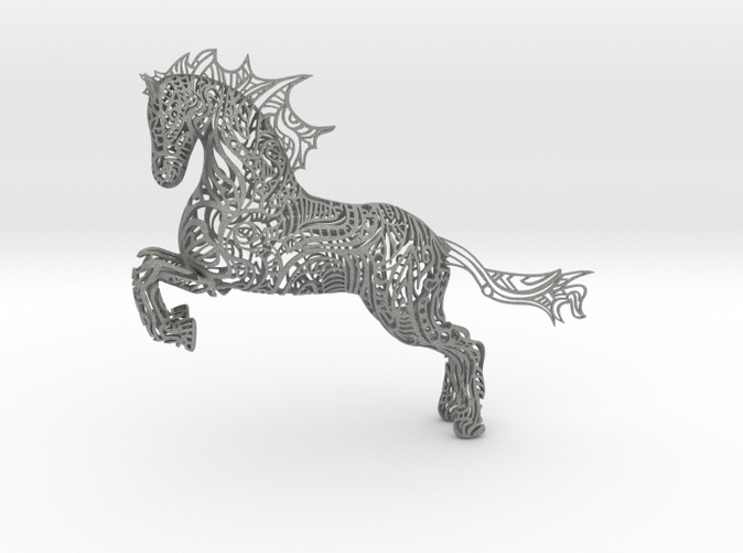 Rocinante horse sculpture in Gray PA12