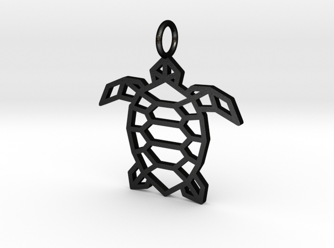 Geometric origami sea turtle pendant