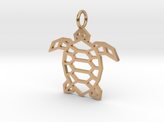 Geometric origami sea turtle pendant