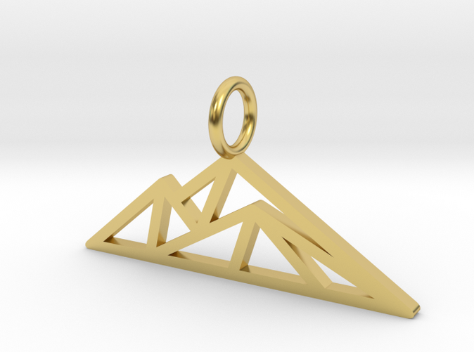 Geometric origami mountain pendant